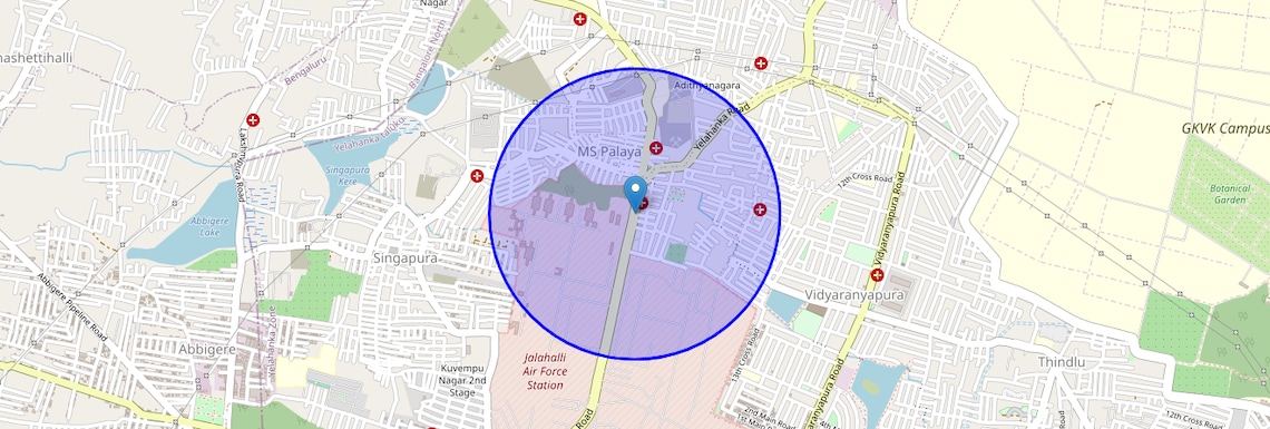 Location Map of MS Palya, Bangalore