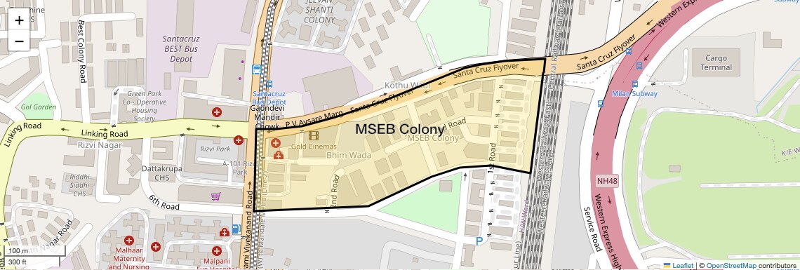 Location Map of MSEB Colony, Mumbai