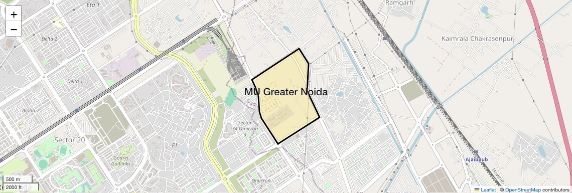 Location Map of MU Greater Noida, Greater Noida