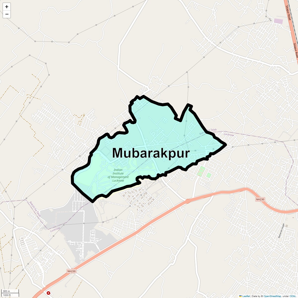 Location Map of Mubarakpur, Lucknow