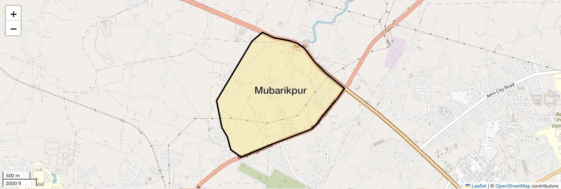 Location Map of Mubarikpur, Bhopal