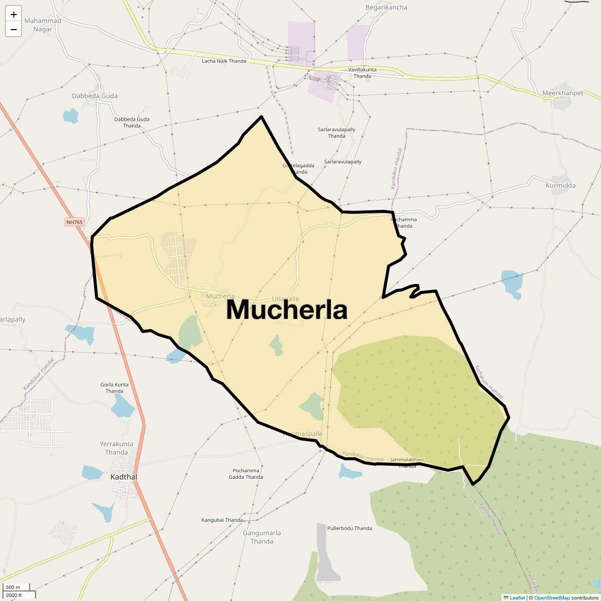 Location Map of Mucherla, Hyderabad
