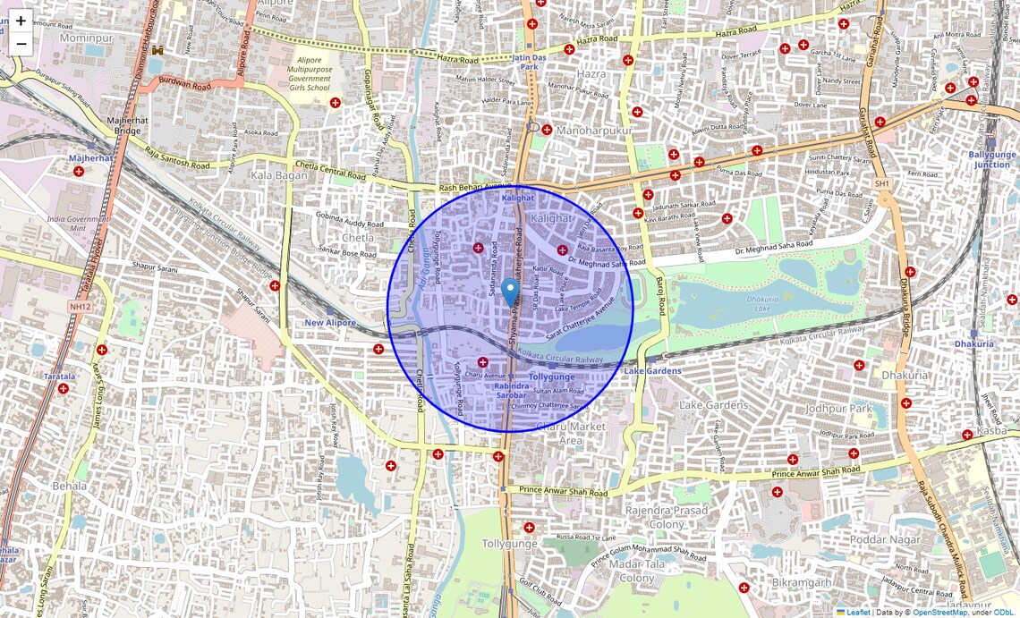 Location Map of Mudiali, Kolkata