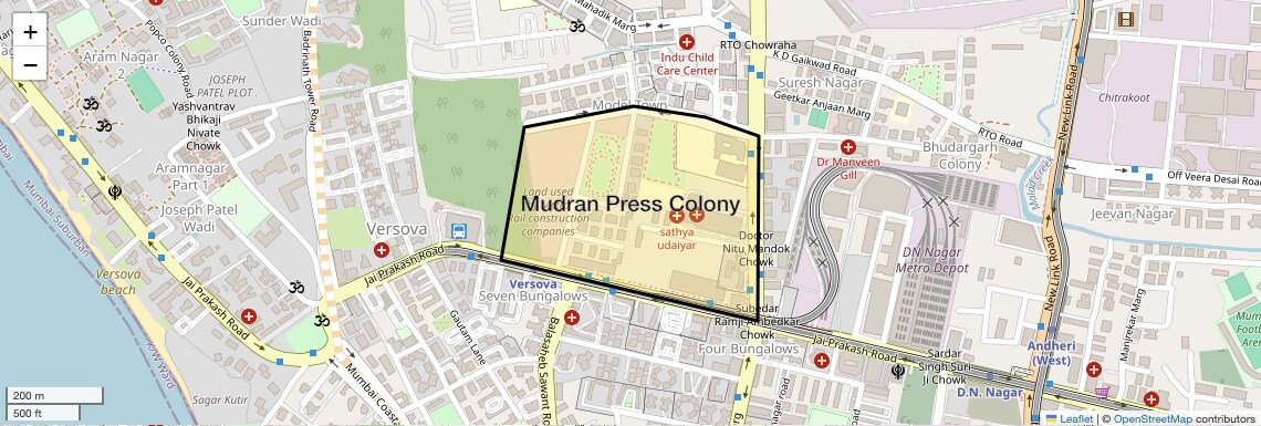 Location Map of Mudran Press Colony, Mumbai