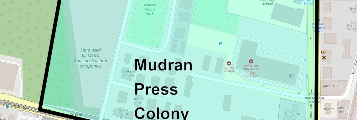Location Map of Mudran Press Colony, Mumbai