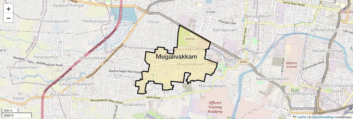 Location Map of Mugalivakkam, Chennai