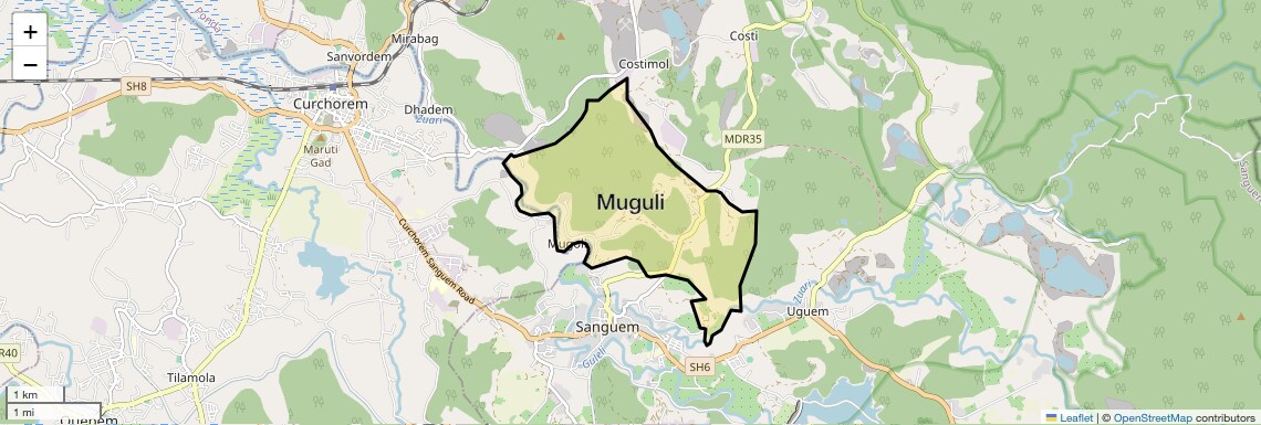 Location Map of Muguli, Goa