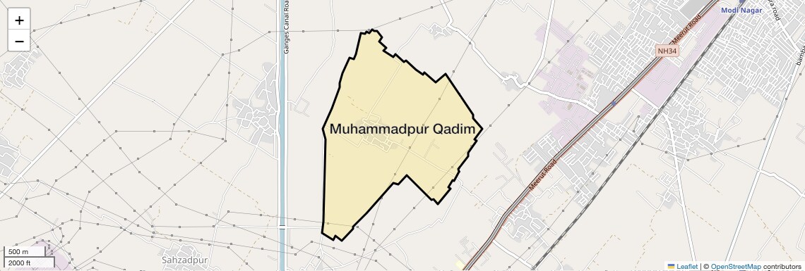 Location Map of Muhammadpur Qadim, Ghaziabad
