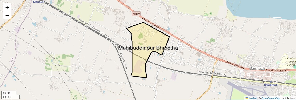 Location Map of Muhibuddinpur Bharetha, Allahabad