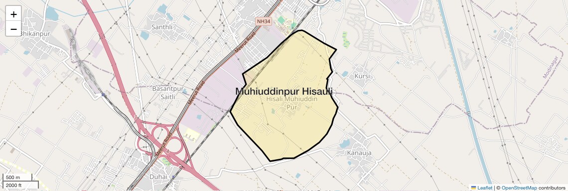 Location Map of Muhiuddinpur Hisauli, Ghaziabad