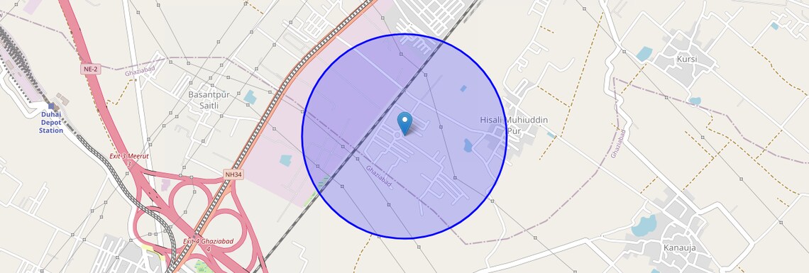 Location Map of Muhiuddinpur Hisauli, Ghaziabad