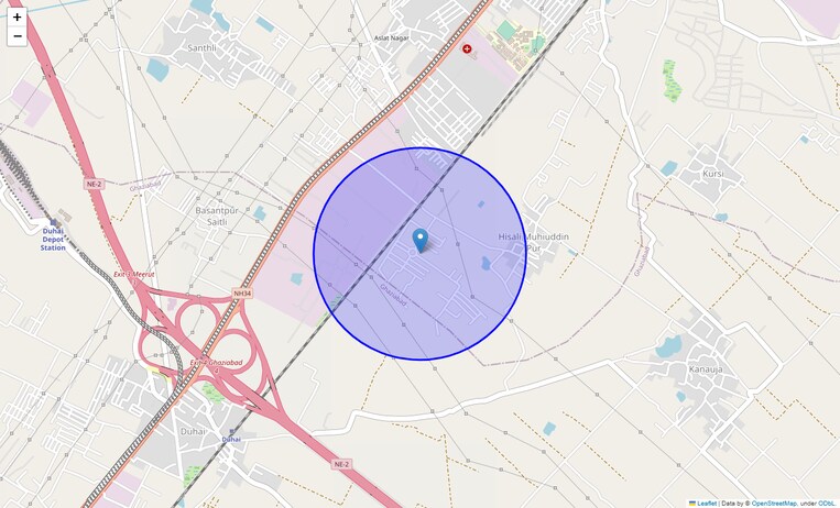 Location Map of Muhiuddinpur Hisauli