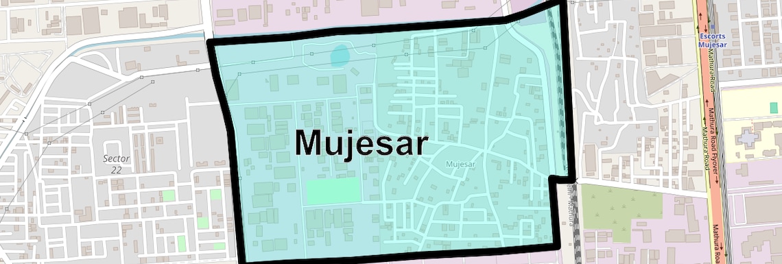 Location Map of Mujesar, Faridabad