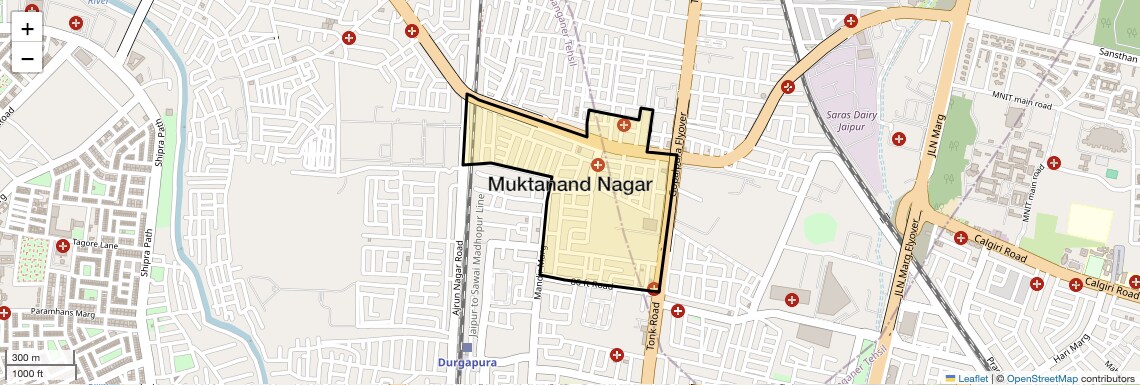 Location Map of Muktanand Nagar, Jaipur