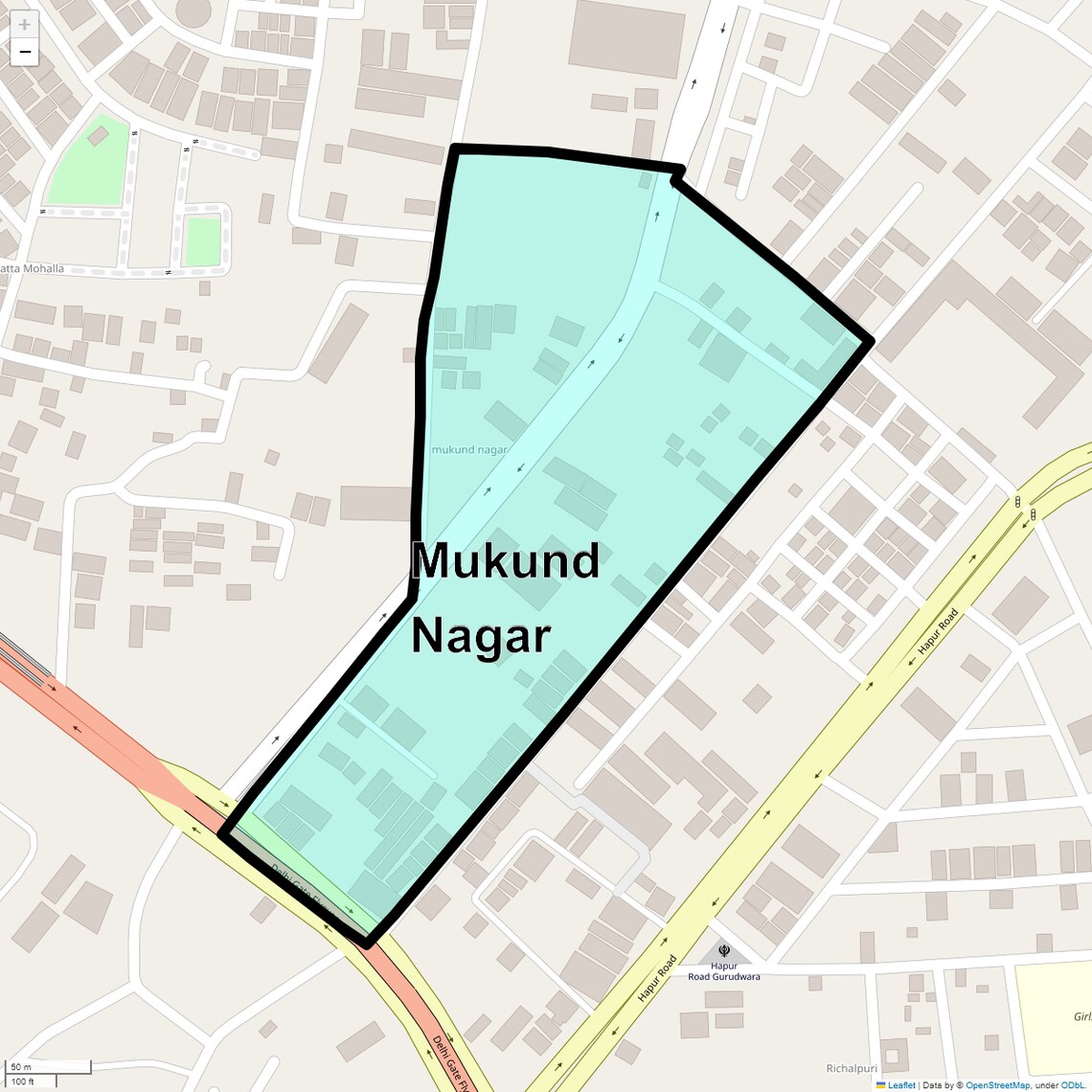 Location Map of Mukund Nagar, Ghaziabad