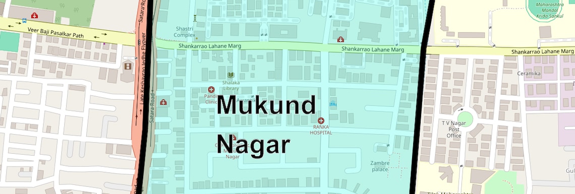 Location Map of Mukund Nagar, Pune