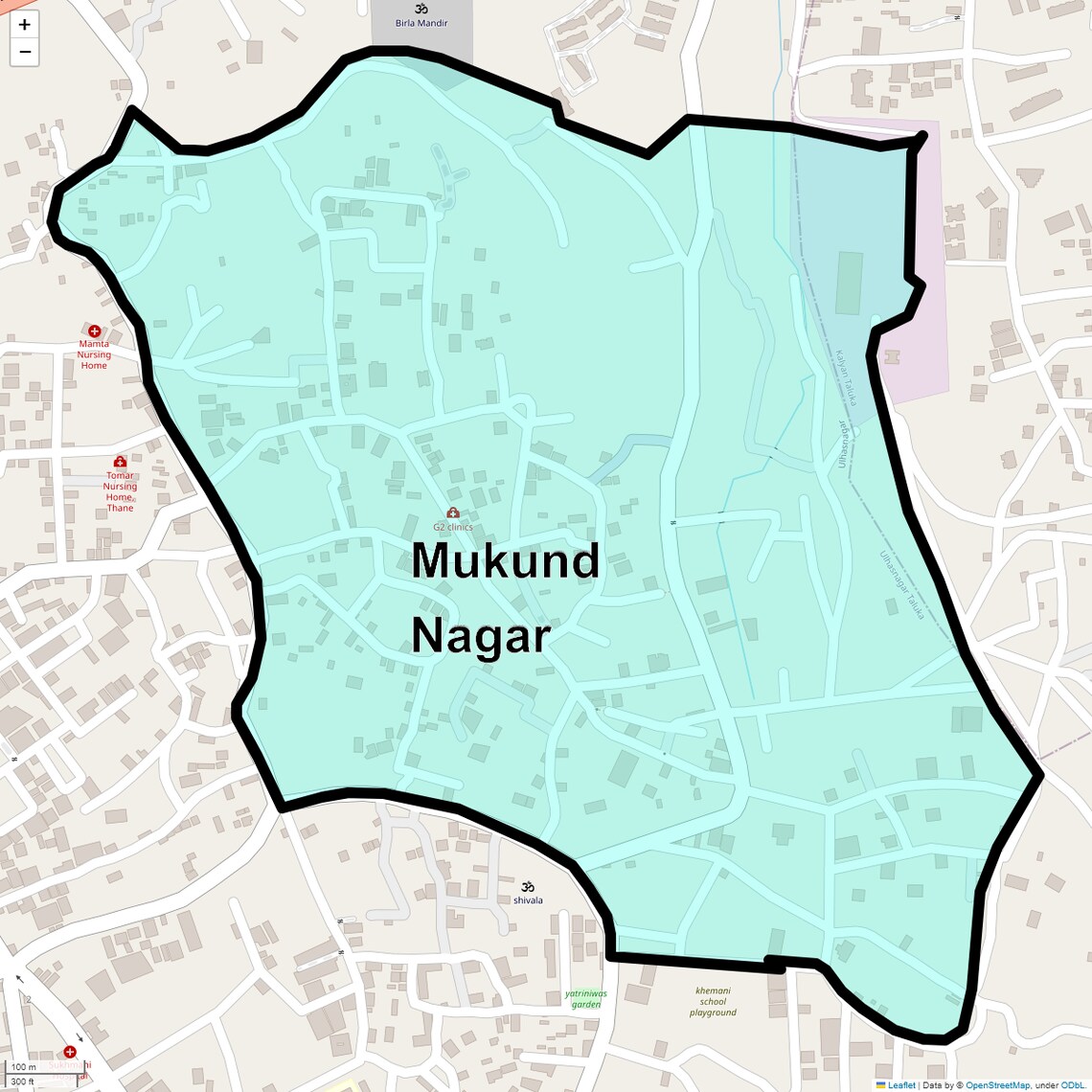 Location Map of Mukund Nagar, Thane