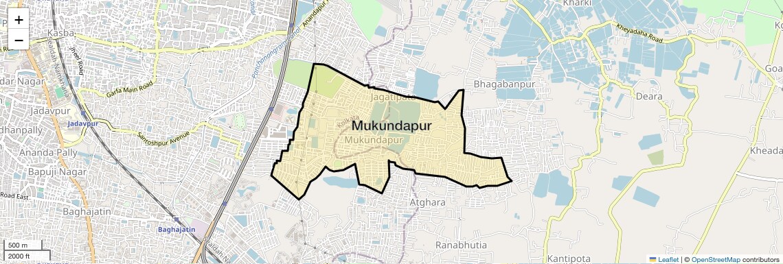 Location Map of Mukundapur, Kolkata