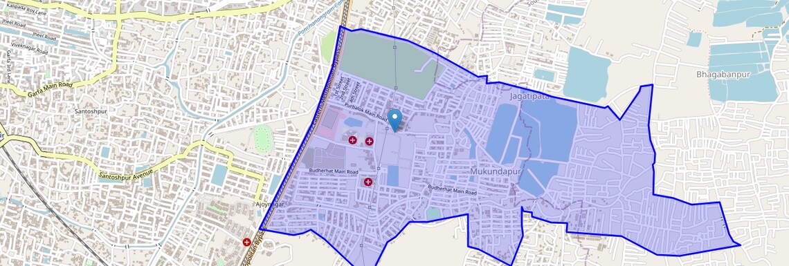 Location Map of Mukundapur, Kolkata