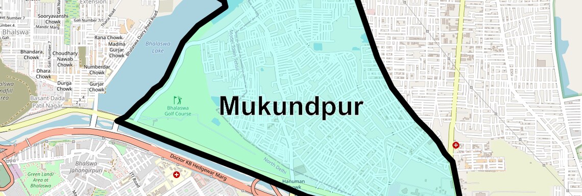 Location Map of Mukundpur, Delhi