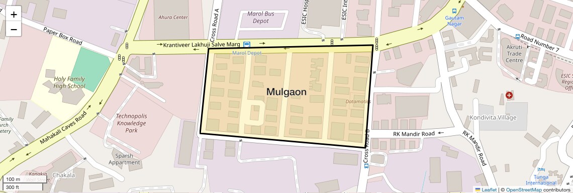Location Map of Mulgaon, Mumbai