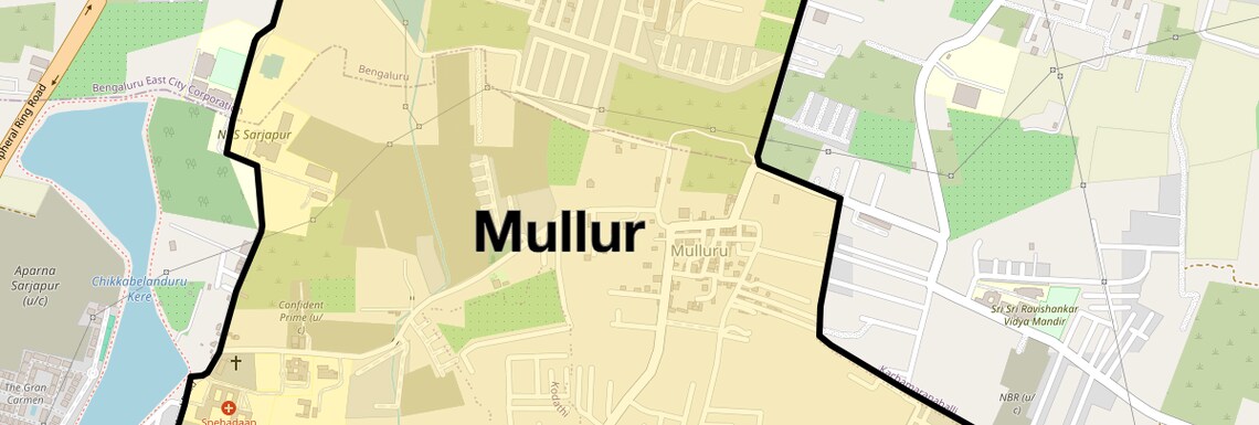 Location Map of Mullur, Bangalore