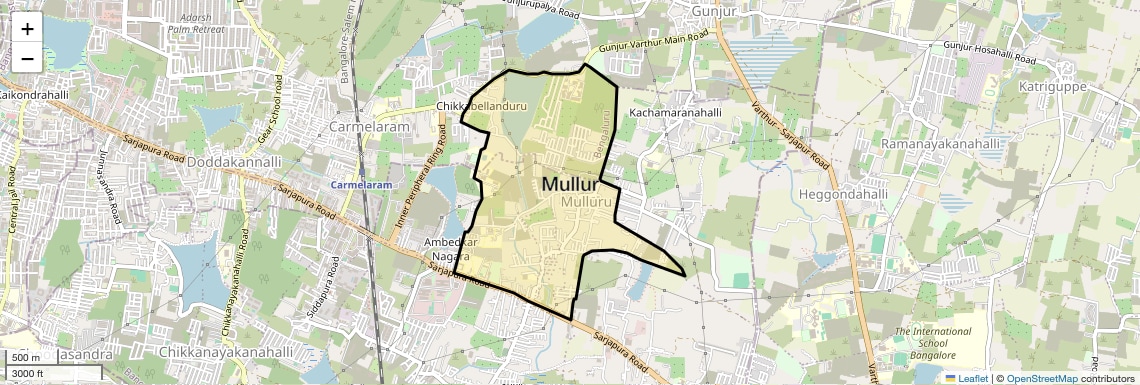 Location Map of Mullur, Bangalore