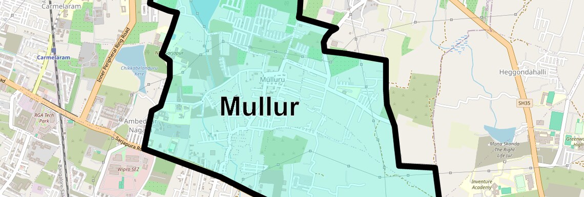 Location Map of Mullur, Bangalore