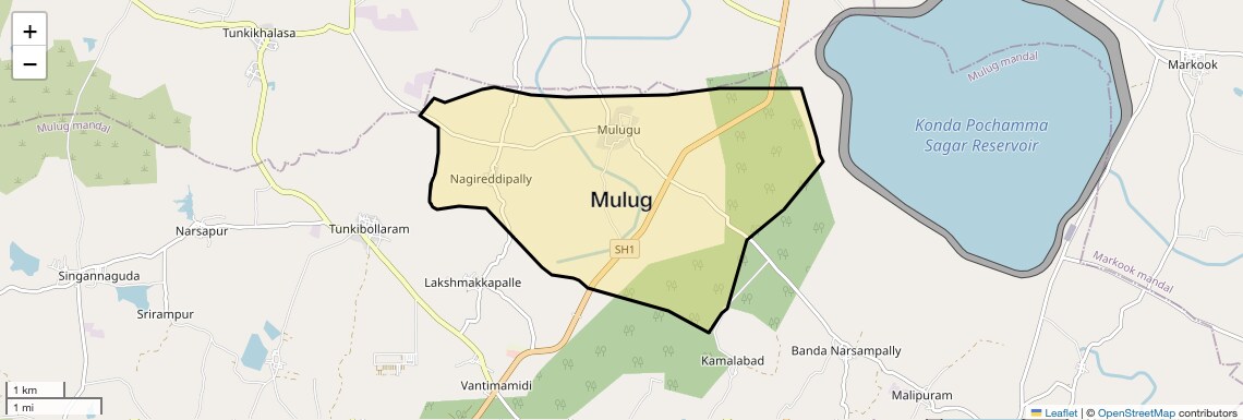 Location Map of Mulug, Hyderabad