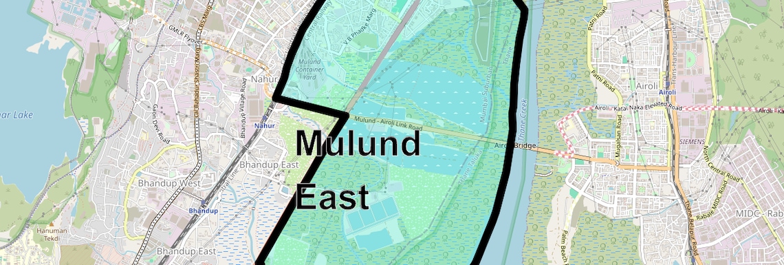 Location Map of Mulund East, Mumbai