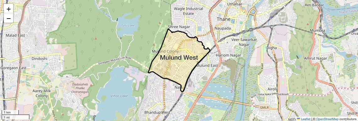 Location Map of Mulund West, Mumbai