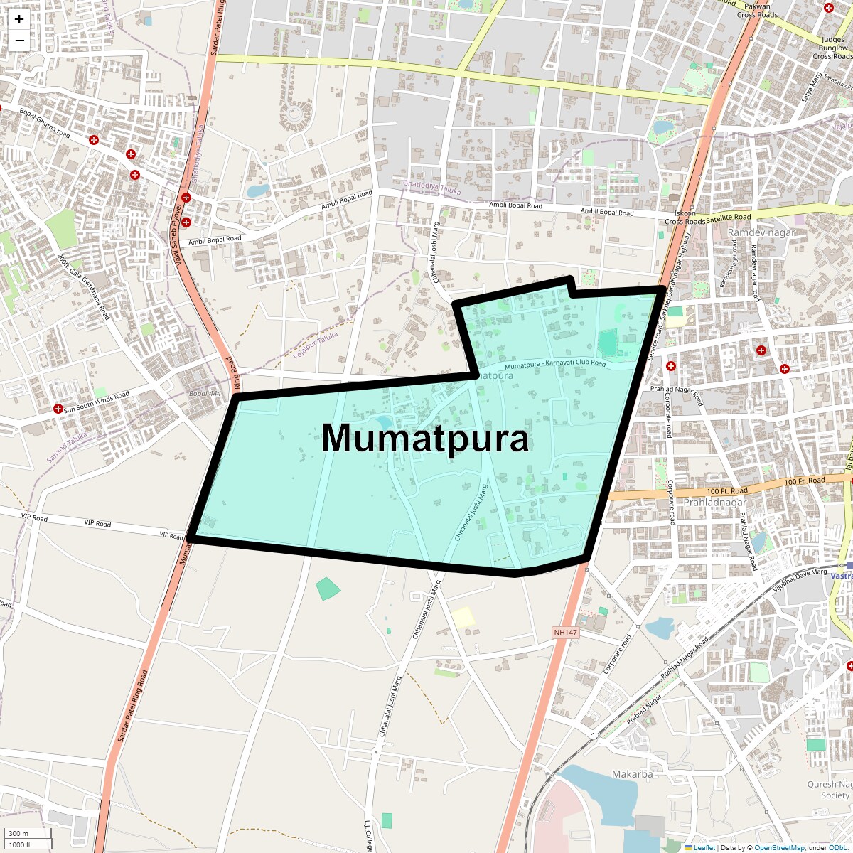 Location Map of Mumatpura, Ahmedabad