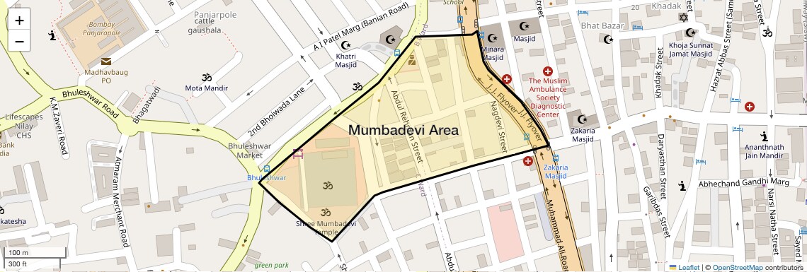 Location Map of Mumbadevi Area, Mumbai