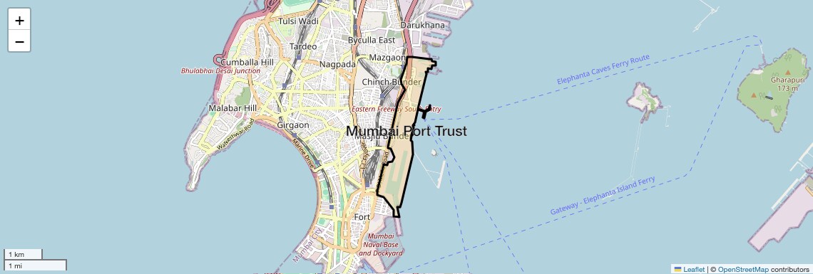 Location Map of Mumbai Port Trust, Mumbai