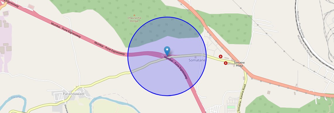 Location Map of Mumbai Pune Expressway, Pune