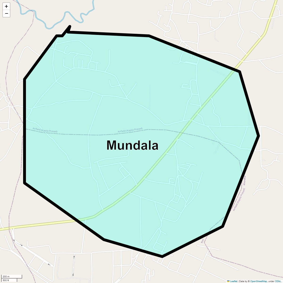 Location Map of Mundala, Bhubaneswar