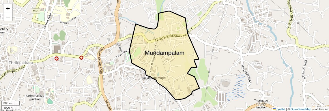 Location Map of Mundampalam, Kochi