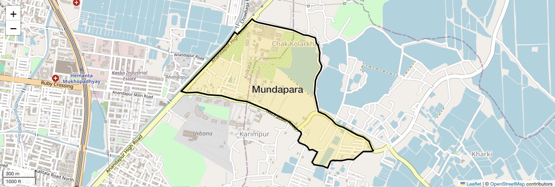 Location Map of Mundapara, Kolkata
