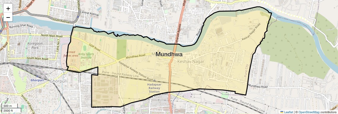 Location Map of Mundhwa, Pune