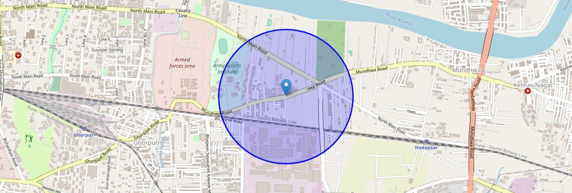 Location Map of Mundhwa Road, Pune