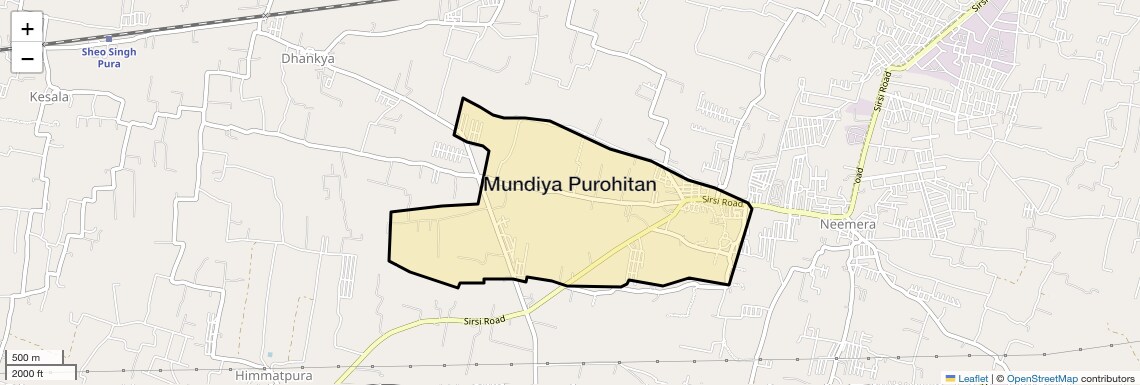 Location Map of Mundiya Purohitan, Jaipur
