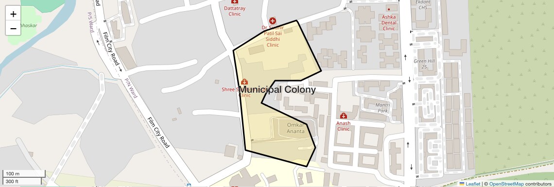 Location Map of Municipal Colony, Mumbai