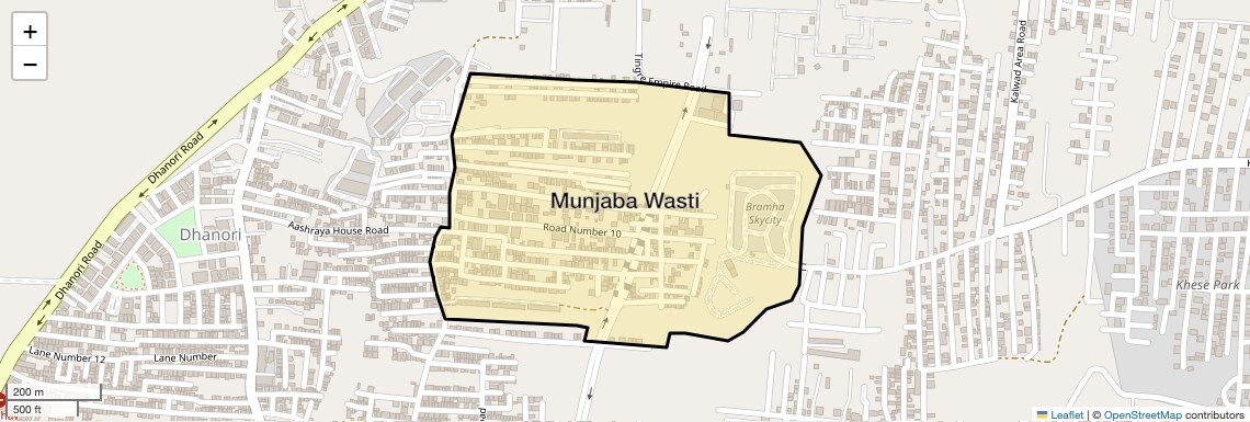 Location Map of Munjaba Wasti, Pune