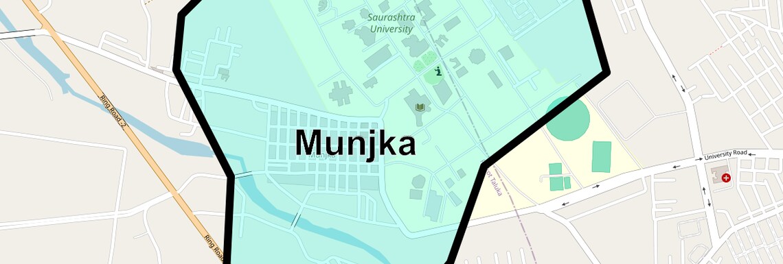 Location Map of Munjka, Rajkot