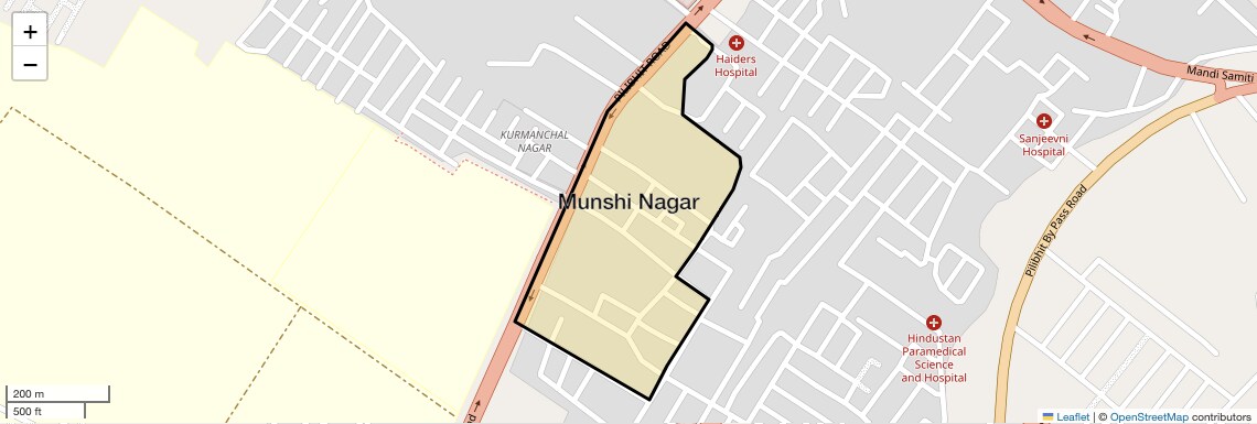 Location Map of Munshi Nagar, Bareilly