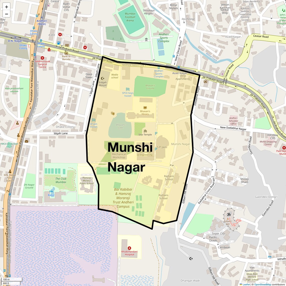 Location Map of Munshi Nagar, Mumbai