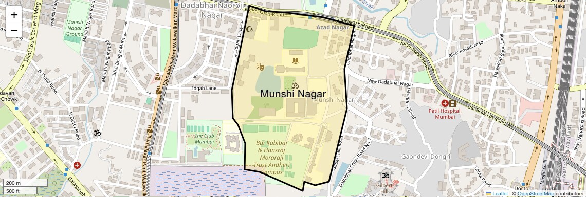 Location Map of Munshi Nagar, Mumbai