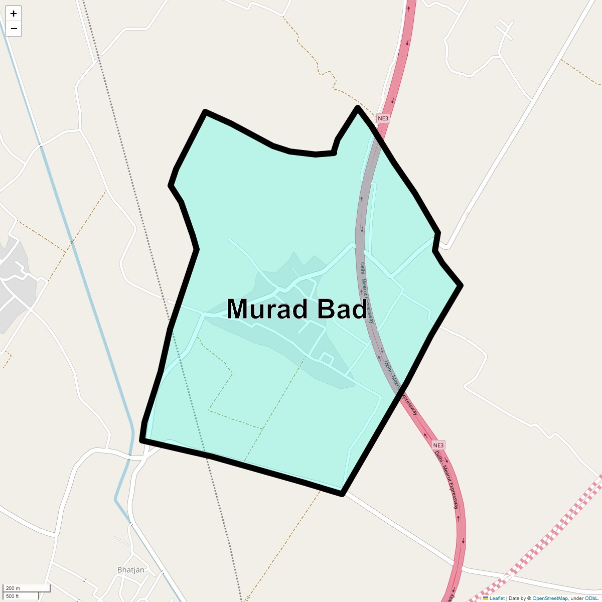 Location Map of Murad Bad, Ghaziabad
