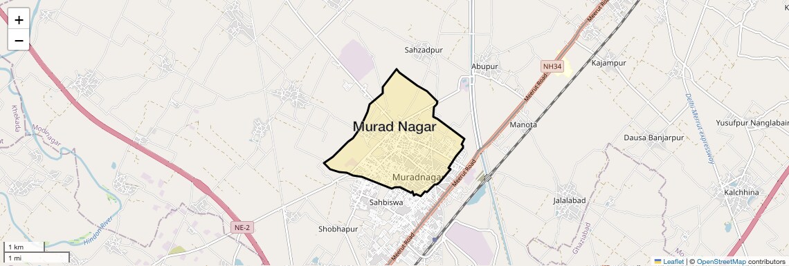Location Map of Murad Nagar, Ghaziabad