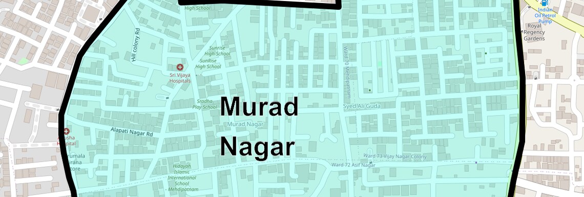 Location Map of Murad Nagar, Hyderabad